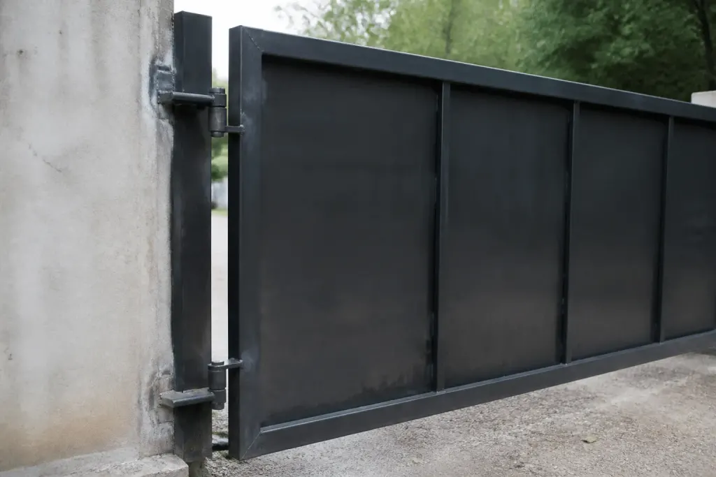 Poste a souder avec gonds metalliques et portail battant lourd