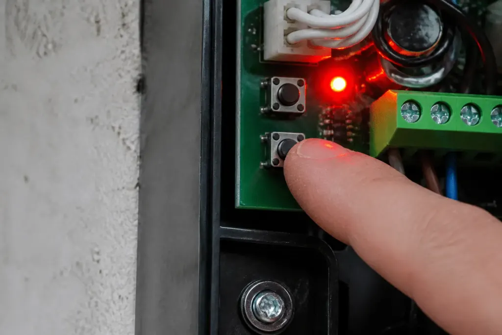 Bouton PROG du recepteur portail avec LED indicatrice brillante